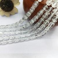 Knistern Quarz Perlen, Trommel, poliert, DIY, weiß, 8x12mm, Länge:38 cm, 36PCs/Strang, verkauft von Strang