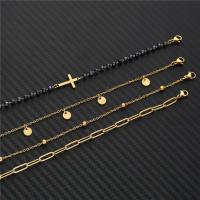 Stainless Steel Chain Bracelets, plated, three pieces & fashion jewelry & Unisex 