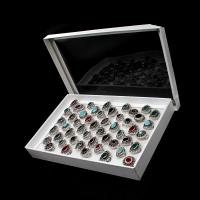 樹脂亜鉛合金指のリング, 亜鉛合金, とともに 樹脂, 女性用 & ライン石のある, ミックスカラー 50パソコン/ボックス, 売り手 ボックス