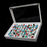 Türkis Zink Legierung Fingerring, Zinklegierung, mit Türkis, unisex, gemischte Farben, 200x200x30mm, 100PCs/Box, verkauft von Box
