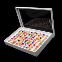 Harz Zink Legierung Finger Ring, Zinklegierung, mit Perlen & Harz, für Frau & mit Strass, gemischte Farben, 200x200x30mm, 100PCs/Box, verkauft von Box
