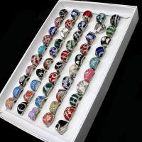 ラインス トーン亜鉛合金指のリング, 亜鉛合金, とともに エナメル, 女性用 & ライン石のある, ミックスカラー 50パソコン/ボックス, 売り手 ボックス