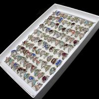 Anillo de dedo de aleación de Zinc, para mujer & con diamantes de imitación, color mixto, 200x200x30mm, 100PCs/Caja, Vendido por Caja