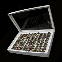 ラインス トーン亜鉛合金指のリング, 亜鉛合金, 女性用 & ライン石のある, 金色 100パソコン/ボックス, 売り手 ボックス
