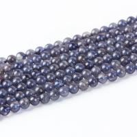 Iolite Beads, Round, DIY & faceted, blue cm 