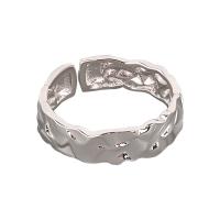 Brass Cuff Finger Ring, plated, Adjustable & hammered 5.1mm, US Ring 