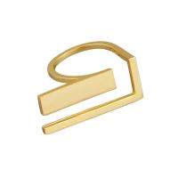 Brass Cuff Finger Ring, plated, Adjustable 16.6mm 