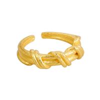 Brass Cuff Finger Ring, plated, Adjustable 5.8mm 