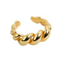 Brass Cuff Finger Ring, plated, Adjustable & for woman 7.8mm 