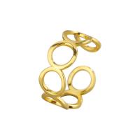 Brass Cuff Finger Ring, plated, Adjustable & for woman & hollow 5.6mm 
