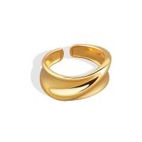 Brass Cuff Finger Ring, plated, Adjustable & for woman 8.4mm 