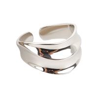 Brass Cuff Finger Ring, plated, Adjustable & for woman 4.6mm 