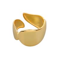 Brass Cuff Finger Ring, plated, Adjustable & for woman 11.7mm 