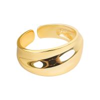 Brass Cuff Finger Ring, plated, Adjustable & for woman 9.1mm 