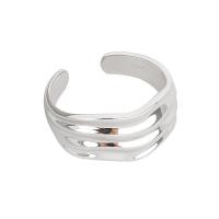 Brass Cuff Finger Ring, plated, Adjustable & for woman 9.2mm 