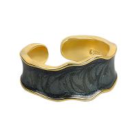 Brass Cuff Finger Ring, plated, Adjustable & Hand-Painted Enamel Glaze & for woman 10.5mm 