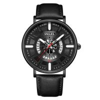 SMAEL® Men Jewelry Watch, Zinc Alloy, with PU Leather & Stainless Steel, plated, Life water resistant & fashion jewelry & for man 