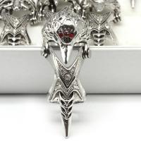 Zinc Alloy Finger Ring, for man & with rhinestone, silver color 