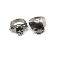 Zinc Alloy Finger Ring, Skull, for man, silver color 