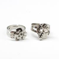 Zinc Alloy Finger Ring, Skull, Adjustable & for man, silver color 