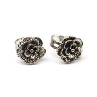 кольцо из цинкового сплава , цинковый сплав, Форма цветка, Женский, серебряный 100ПК/Box, продается Box