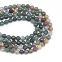 Natürliche Indian Achat Perlen, Indischer Achat, rund, DIY & verschiedene Größen vorhanden, gemischte Farben, Länge:38 cm, verkauft von Strang