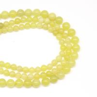 Perle de jade citron, jade de citron, Rond, DIY & normes différentes pour le choix, Jaune cm, Vendu par brin