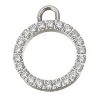 Colgantes de acero inoxidable de diamantes de imitación , Joyería & con 22 piezas de diamantes de imitación & Bricolaje, color original, 14x17x2mm, agujero:aproximado 2.5mm, Vendido por UD