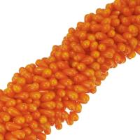 Natürliche Korallen Perlen, Tropfen, verschiedene Größen vorhanden, rote Orange, Bohrung:ca. 0.5mm, Länge:ca. 16 ZollInch, verkauft von Strang