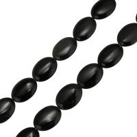Perles obsidienne noire, ovale, noire Environ 15.5 pouce, Vendu par brin
