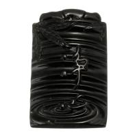 Черный обсидиан подвески, Обсидиан, резной, черный отверстие:Приблизительно 1.5mm, продается PC