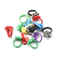 Kinder Finger Ring, Harz, Blume, für Kinder, farbenfroh, 200x200x30mm, 100PCs/Tasche, verkauft von Tasche