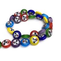 Refined Lampwork Beads, Flat Round, DIY, mixed colors, 12mm Approx 1.4mm cm 