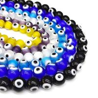 Perles de Murano Evil Eye, chalumeau, Rond, poli, DIY & normes différentes pour le choix, plus de couleurs à choisir cm, Vendu par sac