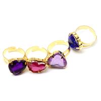 Resin Zinc Alloy Finger Ring, with Resin, Adjustable & for woman, mixed colors 