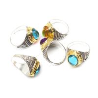 Resin Zinc Alloy Finger Ring, with Resin, Unisex, mixed colors 