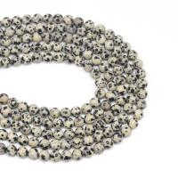 Dalmatinische Perlen, Dalmatiner, rund, DIY & verschiedene Größen vorhanden, gemischte Farben, Länge:38 cm, verkauft von Strang