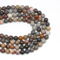 Landschafts-Jaspis Perlen, Bild Jaspis, rund, DIY & verschiedene Größen vorhanden, gemischte Farben, Länge:38 cm, verkauft von Strang