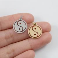 Stainless Steel Pendants, Round, plated, fashion jewelry & Unisex 