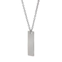 Stainless Steel Jewelry Necklace, Rectangle, plated, fashion jewelry & for man, original color 