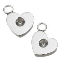 Stainless Steel Pendant Setting, Heart, fashion jewelry & DIY, original color 3mm Approx 2.5mm 
