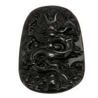 黒い黒曜石のペンダント, 黒曜石, 彫刻, ブラック 穴:約 1mm, 売り手 パソコン