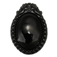 Pendentif obsidienne noire, gravé, noire Environ 1.5mm, Vendu par PC