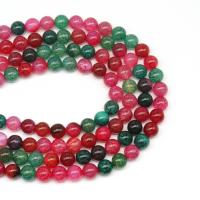 Gemischte Achat Perlen, Turmalin Farbe Achat, rund, DIY & verschiedene Größen vorhanden, gemischte Farben, Länge:38 cm, verkauft von Strang