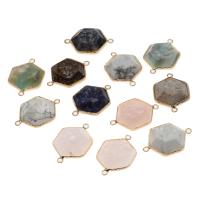 Connecteur de pierre gemme, laiton, avec pierre gemme, hexagone, plus de couleurs à choisir Vendu par PC