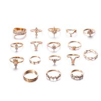 Zinc Alloy Ring Set, finger ring, plated, for woman & with rhinestone 