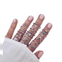 Zinc Set anillo de aleación, aleación de zinc, anillo de dedo, chapado, para mujer & con diamantes de imitación, más colores para la opción, 20x20x10mm, Vendido por Set