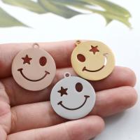 Stainless Steel Pendants, Smiling Face, plated, fashion jewelry & DIY & Unisex 