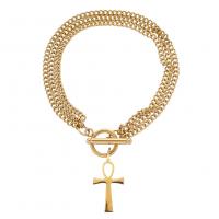 Stainless Steel Charm Bracelet, Cross, fashion jewelry & Unisex 