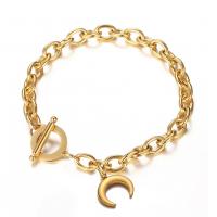 Stainless Steel Charm Bracelet, Moon, fashion jewelry & for woman 